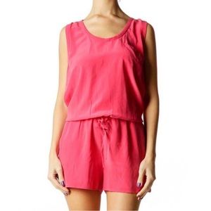 Joie Essone Silk Romper Watermelon Racerback